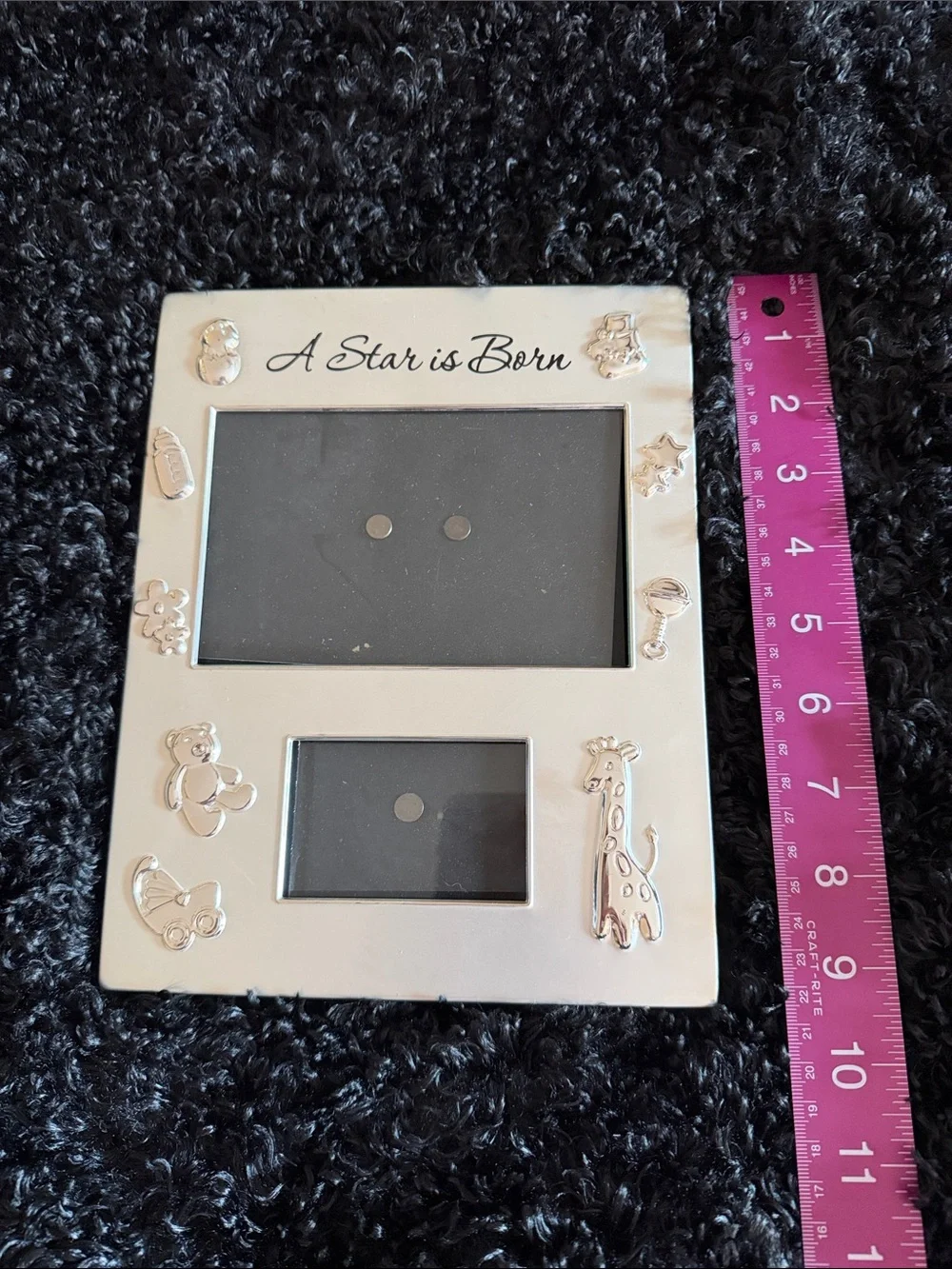 A Star Is Born Silver Baby Photo Frame - Twin Opening